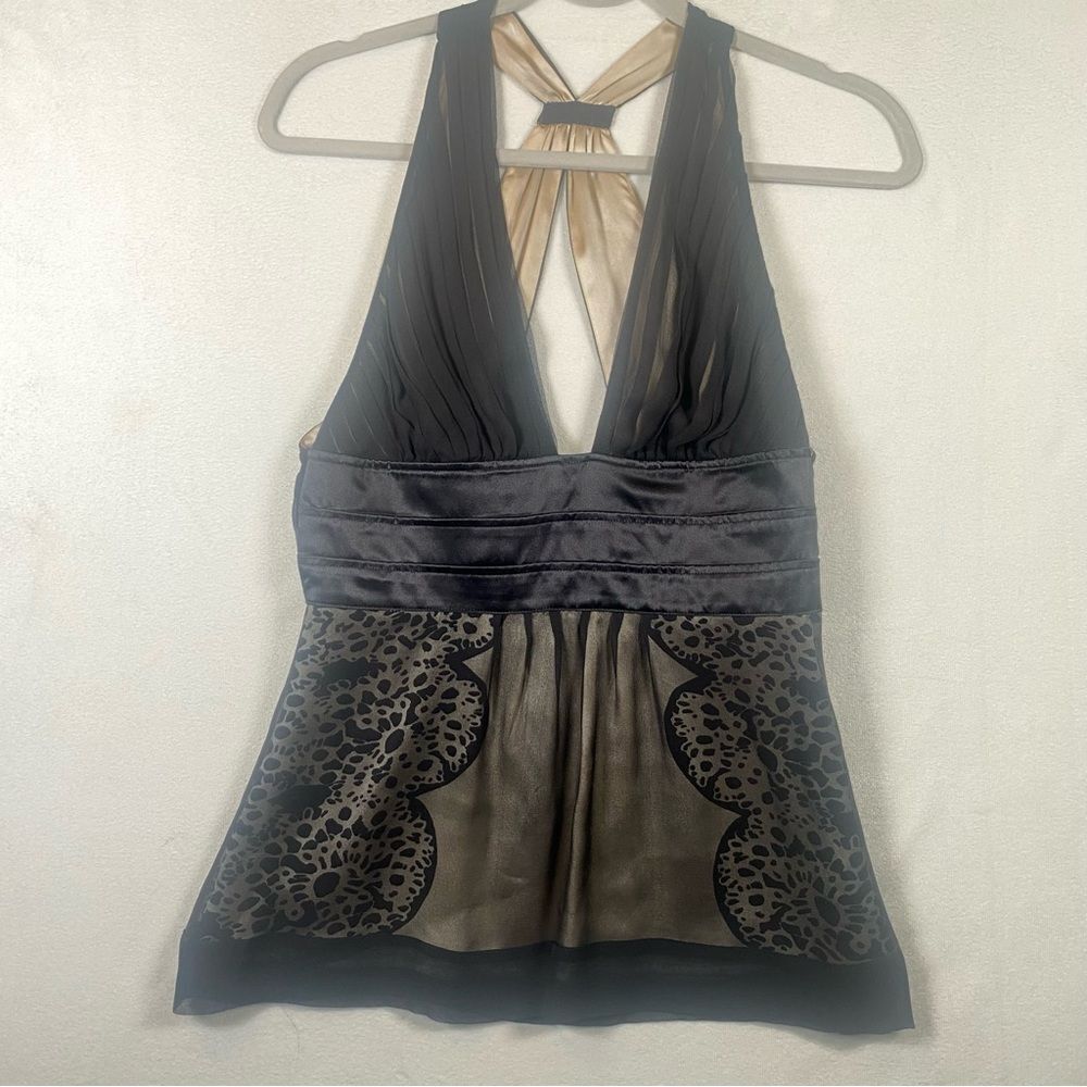 Marciano Black Sleeveless Halter Style Silk Top Size Small